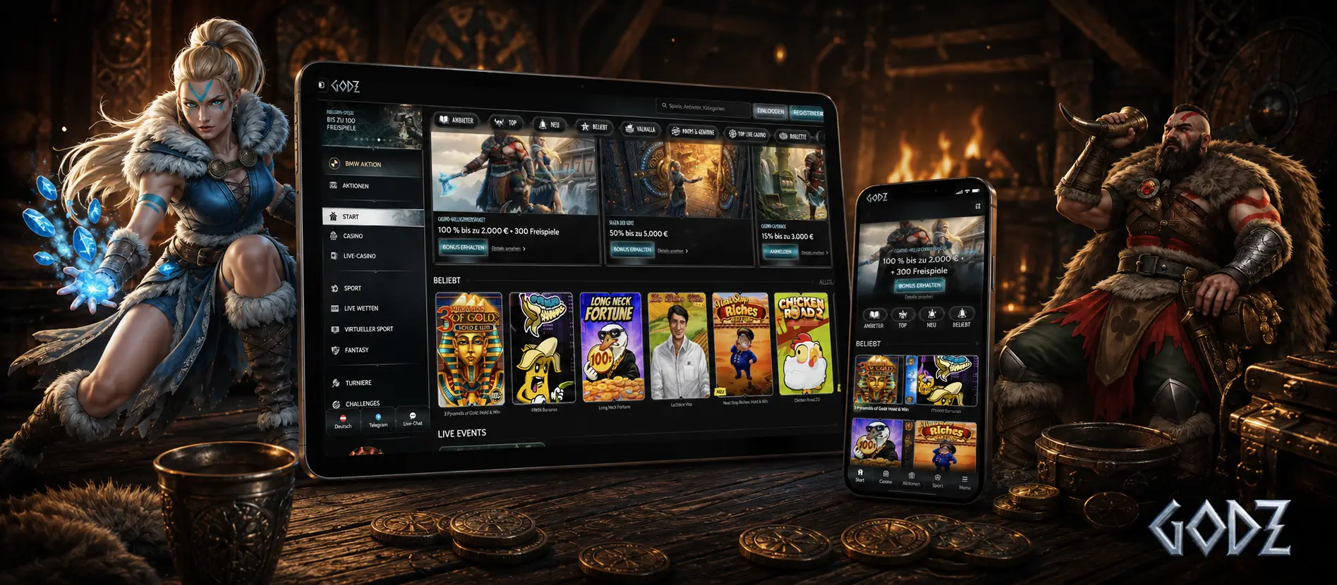 Registrierung bei Godz Casino